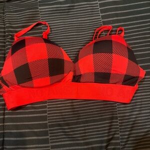 Rue21 Red and Black Checkered Bralette